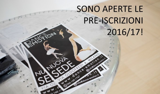 Sono aperte le pre-iscrizioni ai corsi&nbsp;2016/17